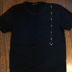 Black T-shirt with Metal Detailing
